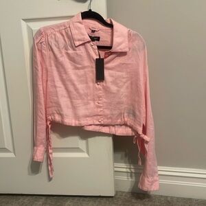 NWT pink linen shirt size Small